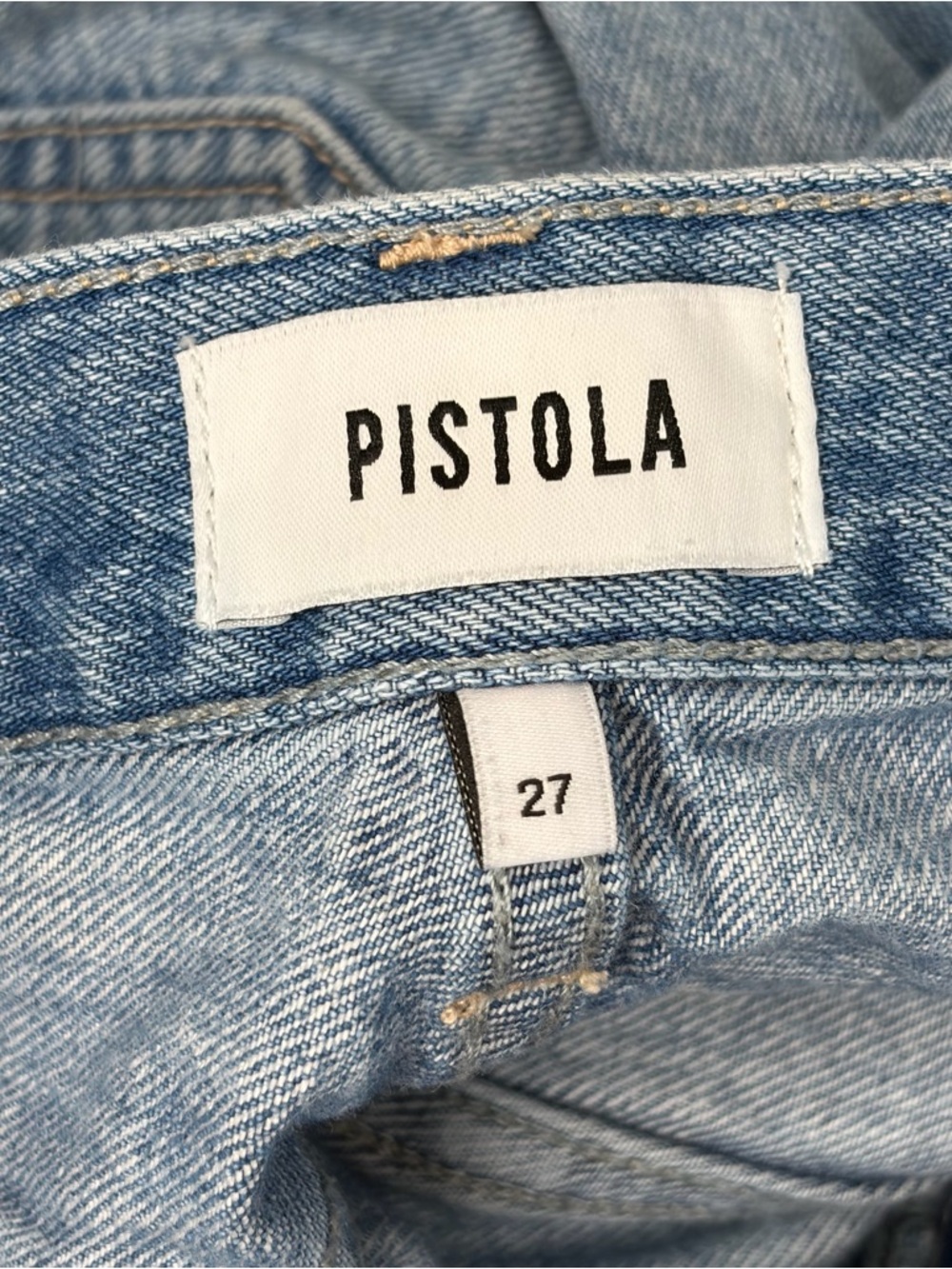 Pistola Lexi Mid Rise Bowed Straight Leg Jeans - Light Blue - Picture 4 of 7
